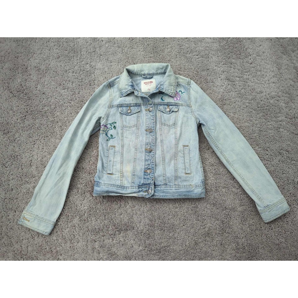 Mossimo Supply Co Denim Jacket Women's Small Washed Floral